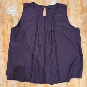 Ann Taylor Deep Purple Sleeveless Blouse